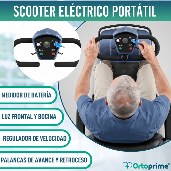 Scooter Eléctrico Desmontable 4 Ruedas con Batería Extraíble