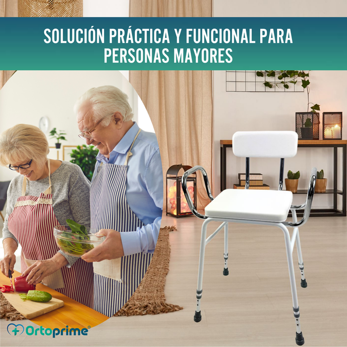 Taburete Alto de Cocina y Hogar | Silla de Apoyo Regulable