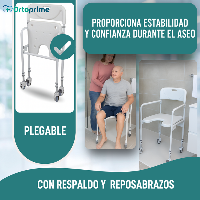 Silla de Ducha en Forma de U | Asiento para Baño Plegable
