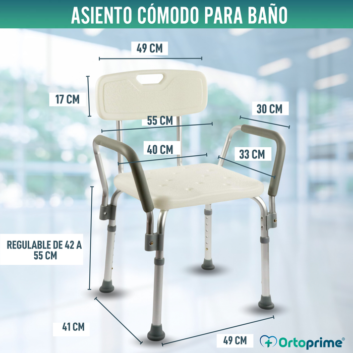Silla de Ducha con Reposabrazos Confort