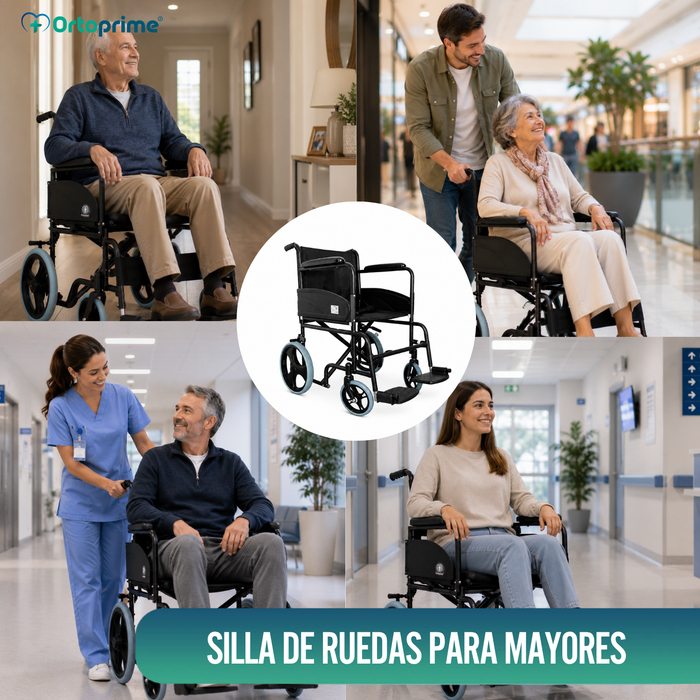 Silla de Ruedas Plegable Ligera Ortopédica