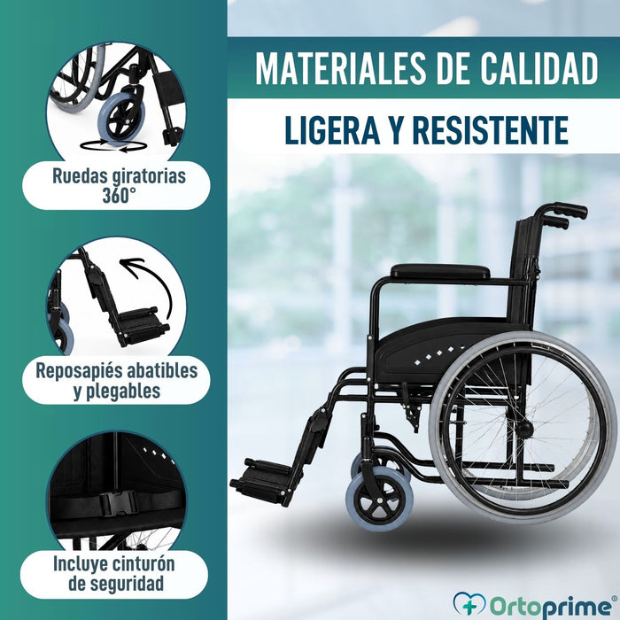Silla de Ruedas Plegable Ligera para Mayores Autopropulsable