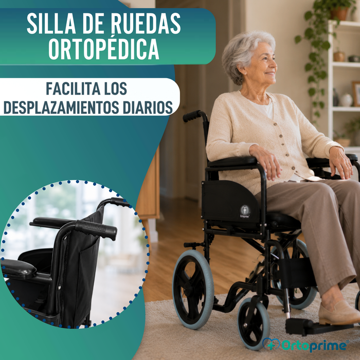 Silla de Ruedas Plegable Ligera Ortopédica