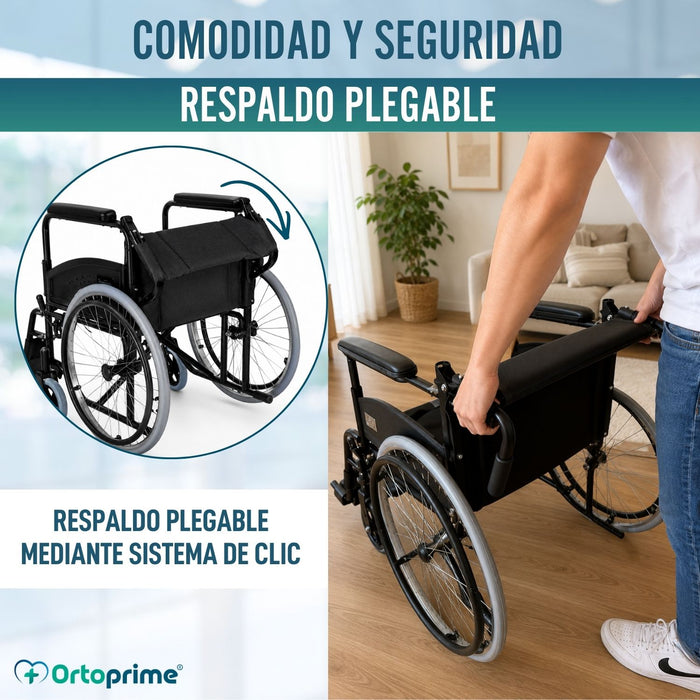 Silla de Ruedas Plegable Ligera para Mayores Autopropulsable