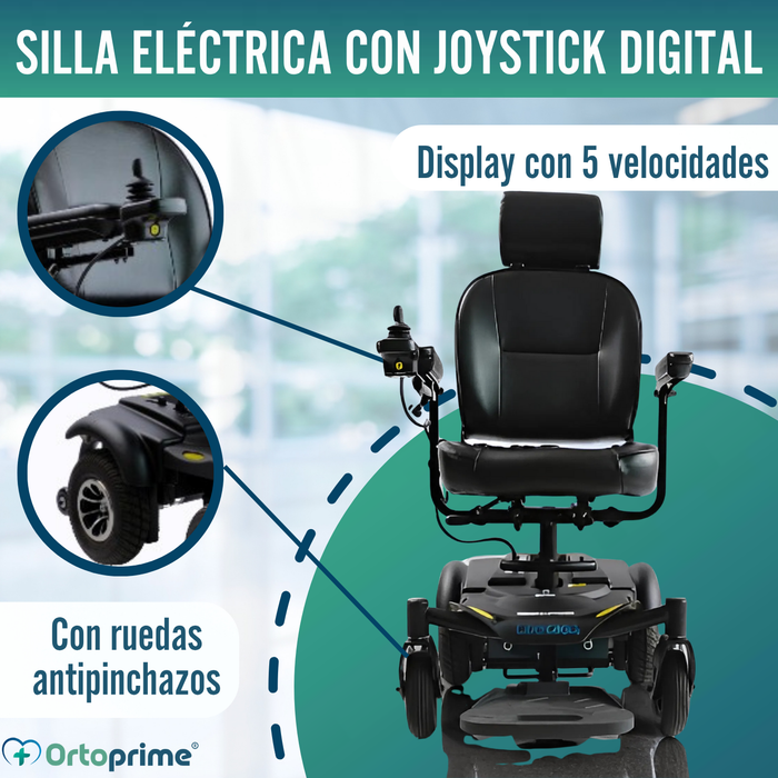 Silla de Ruedas Eléctrica Desmontable con Joystick Digital