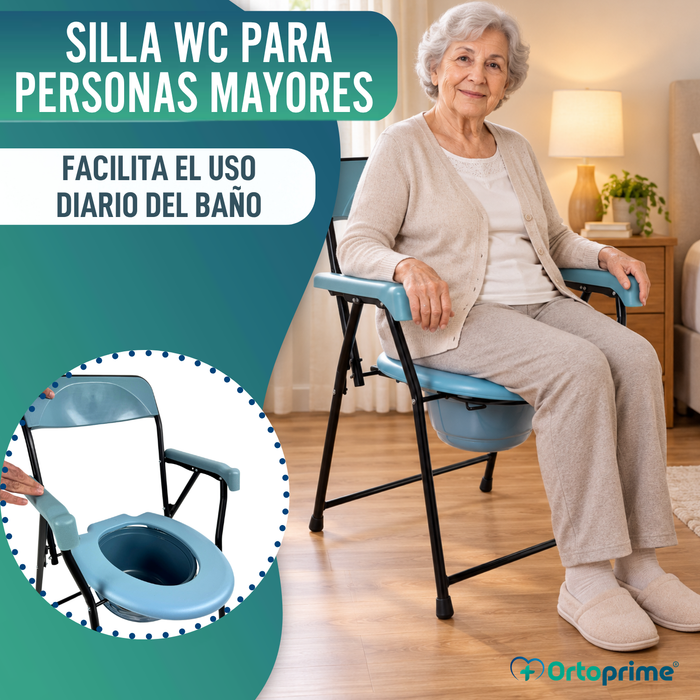Silla WC Plegable Personas Mayores | Inodoro Portátil Adultos