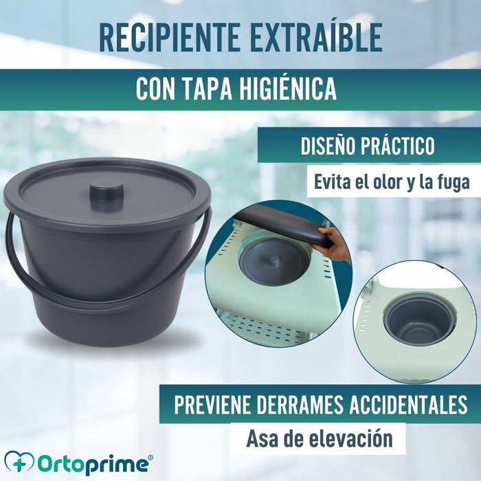 Silla Ducha WC con Ruedas Portátil 3 en 1 | Asiento Acolchado