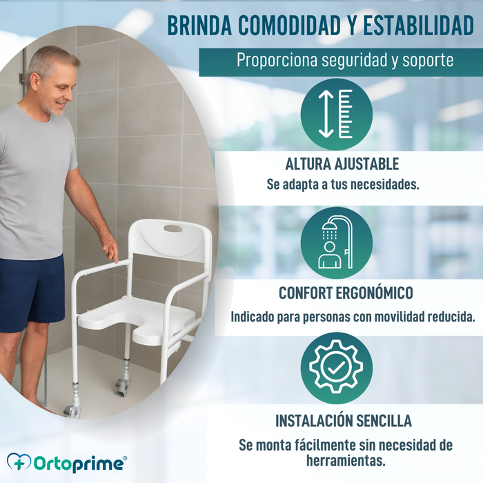 Silla de Ducha en Forma de U | Asiento para Baño Plegable