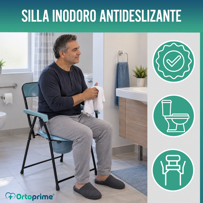 Silla WC Plegable Personas Mayores | Inodoro Portátil Adultos