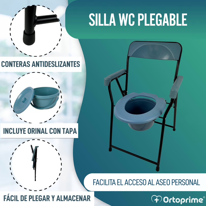 Silla WC Plegable Personas Mayores | Inodoro Portátil Adultos