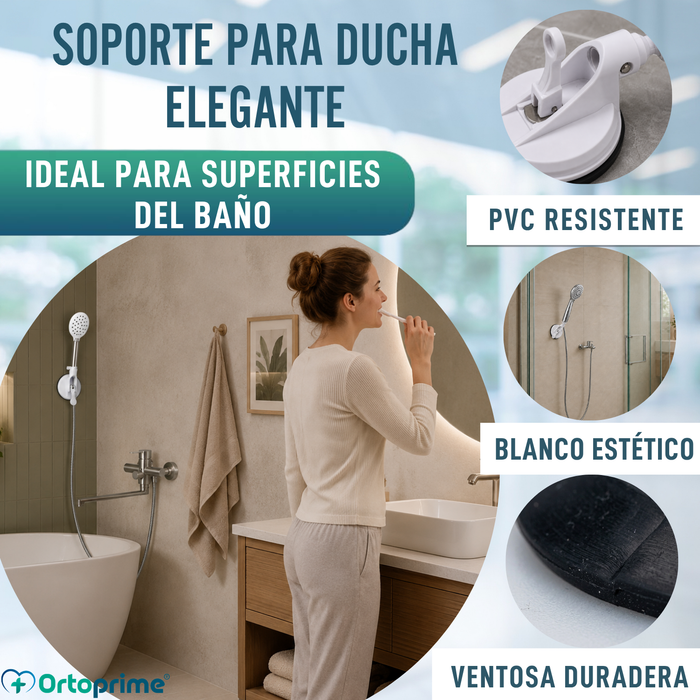 Soporte de Ducha con Ventosa y Palanca | Portaducha Universal