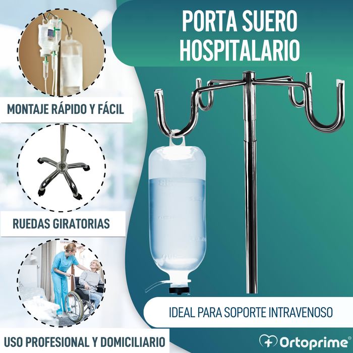 Porta Suero Hospitalario Portátil Profesional y Domiciliario