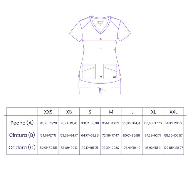 tallas-chaqueta-enfermera-cremallera-ortoprime