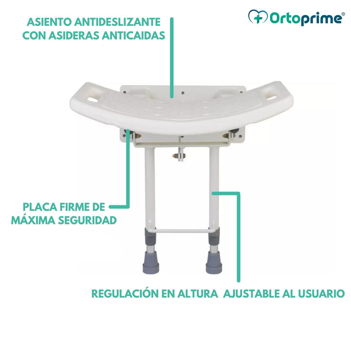 Asiento de Ducha Abatible con Patas Pared