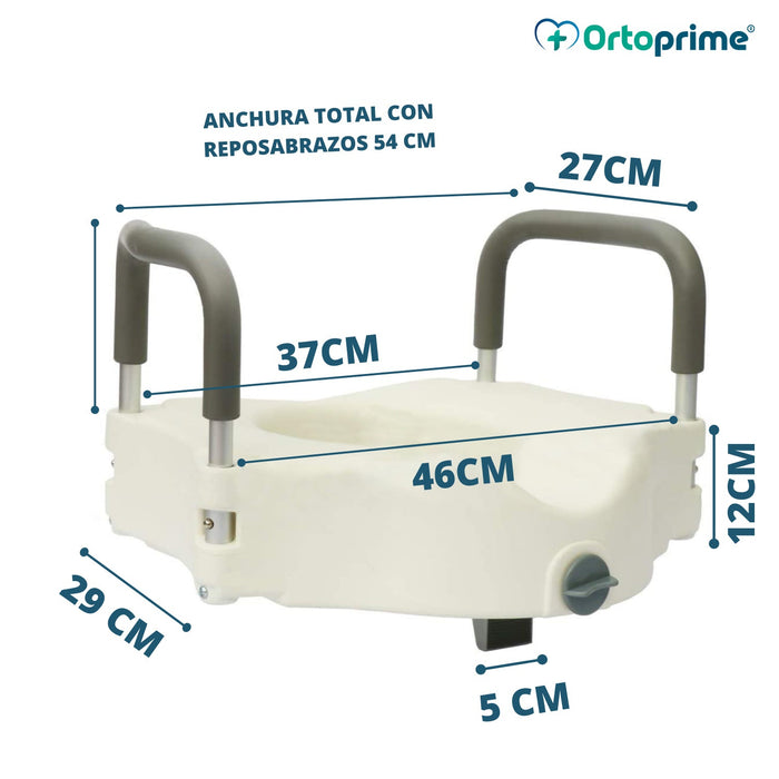 Elevador WC 12 cm Reposabrazos Acolchados