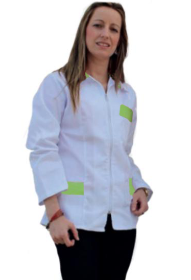 Chaqueta de Cremallera y Cuello con Solapa Manga Larga