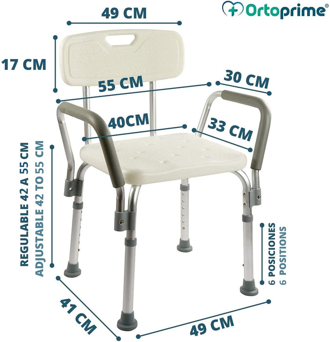 Silla de Ducha con Reposabrazos Confort