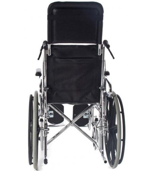 Silla de Ruedas Plegable Acero Cromado con Reposacabezas | ConfortZone
